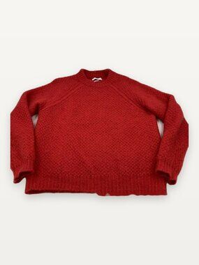Sandro Paris Red Mohair Blend Crewneck Sweater Women's Size L